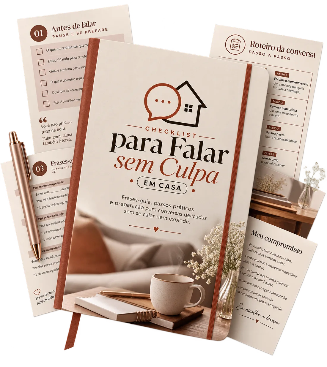 Mockup do Checklist para Falar sem Culpa em Casa